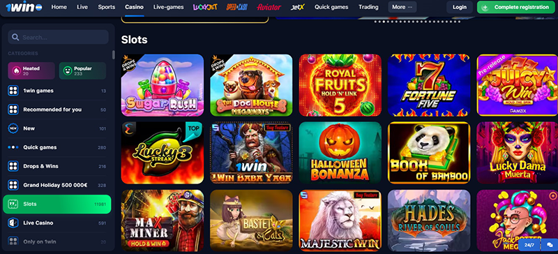 1win casino en vivo
